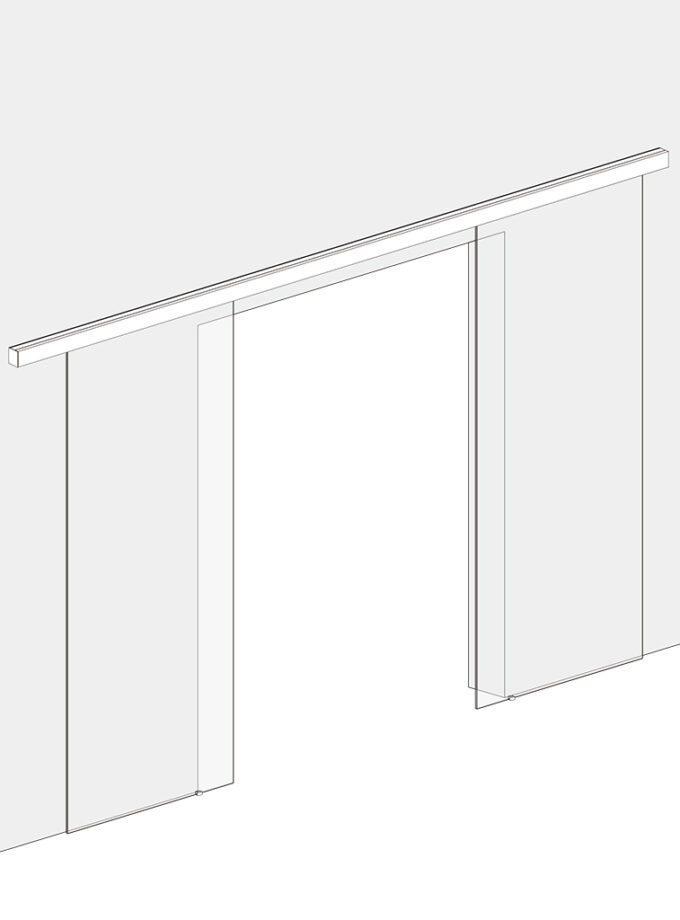 Doppelglasschiebetür Satiniert Komplettset – Doppelglasschiebetür Satiniert Komplettset