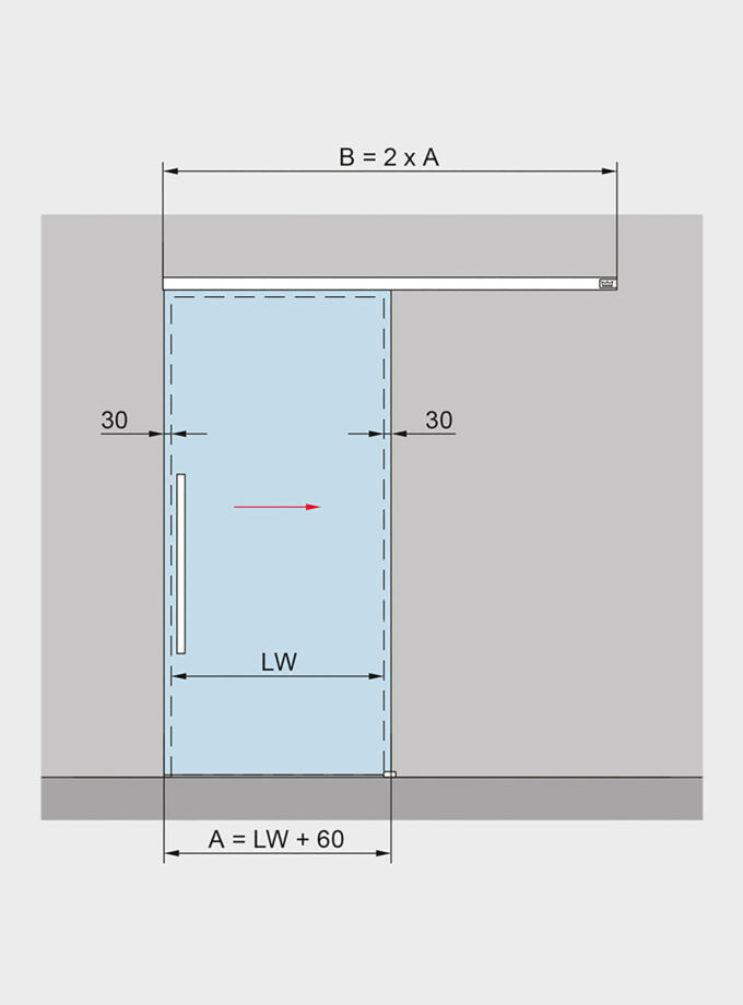 Dorma Glasschiebetürsystem MUTO M 60 2.0 240 cm Weiß – Ansicht 2