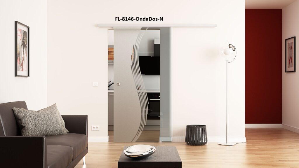Glasschiebetür Sonderdekor Komplettset – FL-8146-OndaDos-Neg