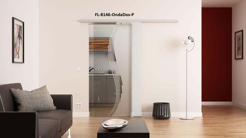 Glasschiebetür Sonderdekor Komplettset – FL-8146-OndaDos-Pos