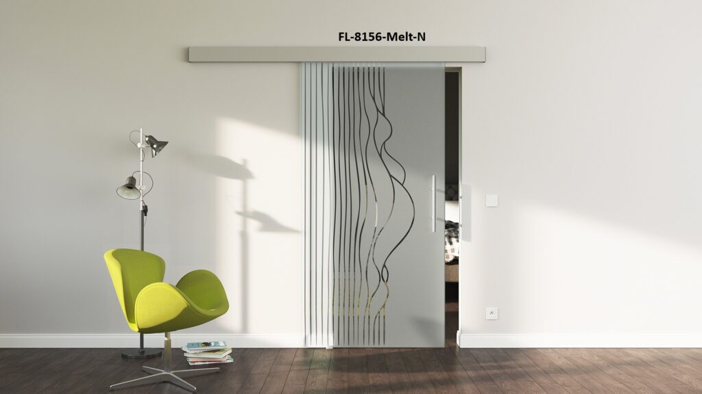 Glasschiebetür Sonderdekor Komplettset – FL-8156-Melt-Neg