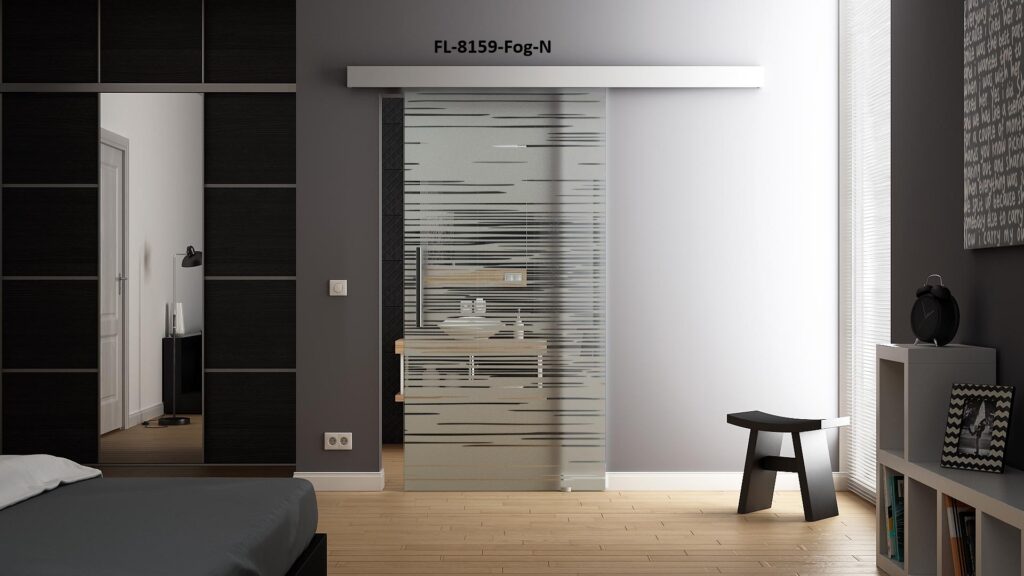 Glasschiebetür Sonderdekor Komplettset – FL_8159_Fog_neg