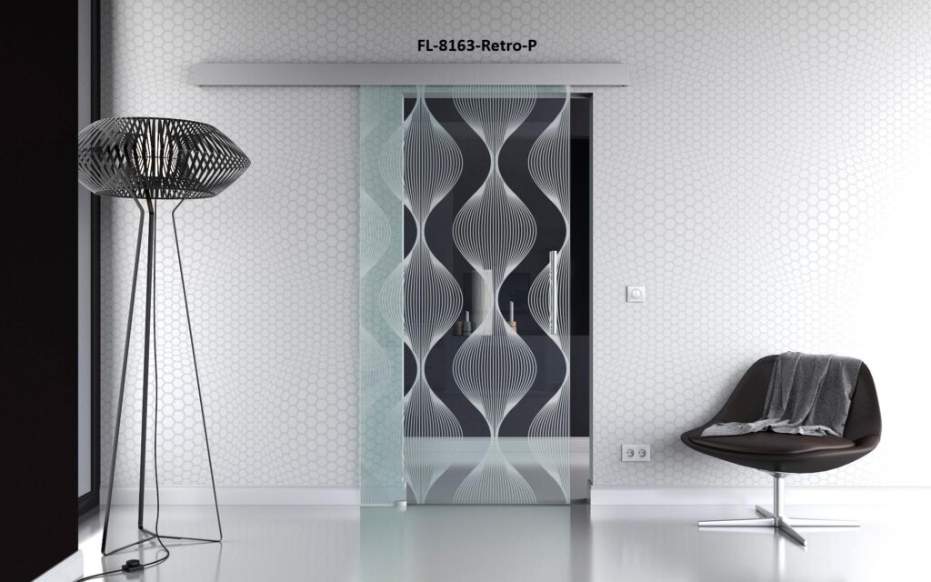 Glasschiebetür Sonderdekor Komplettset