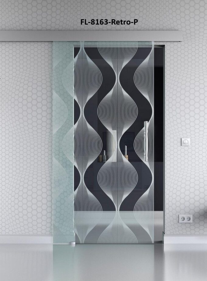 Glasschiebetür Sonderdekor Komplettset