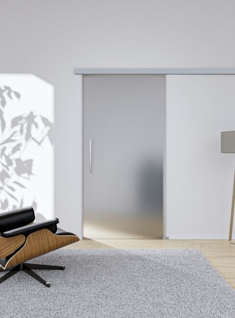 Glasschiebetür Satiniert Komplettset 65 x 205 cm – Ansicht 2