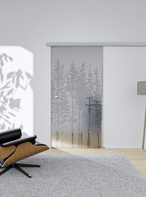 Glasschiebetür Wood1 Komplettset