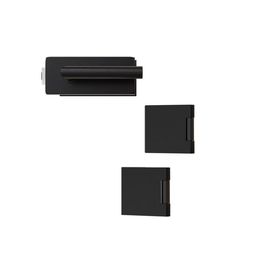 Glastürbeschlag Studio/Office Cubus UV Beschlag-Set Schwarz