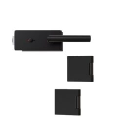 Glastürbeschlag Studio/Office Cubus WC Beschlag-Set Schwarz