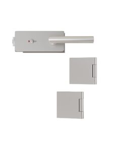 Glastürbeschlag Studio/Office Cubus WC Beschlag-Set Edelstahl