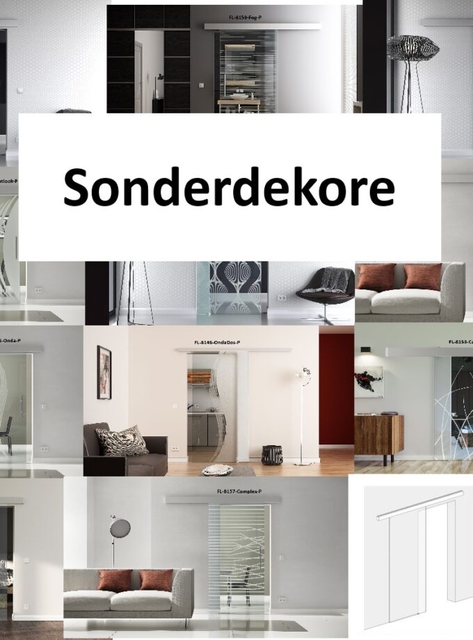 Glasschiebetür Sonderdekor Komplettset – Glasschiebetür Sonderdekor Komplettset