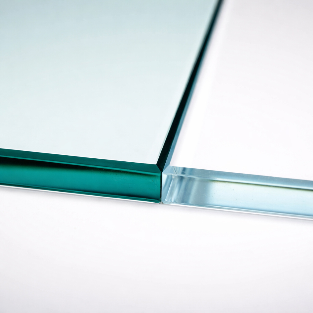 Unterschied links Standardglas - rechts Weißglas