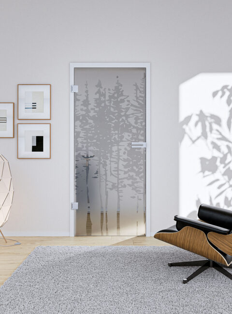 Glastür Wood1